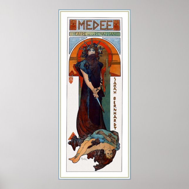 Medee (Medea) - Mucha - Art nouveau Theater ad Poster (Framsidan)