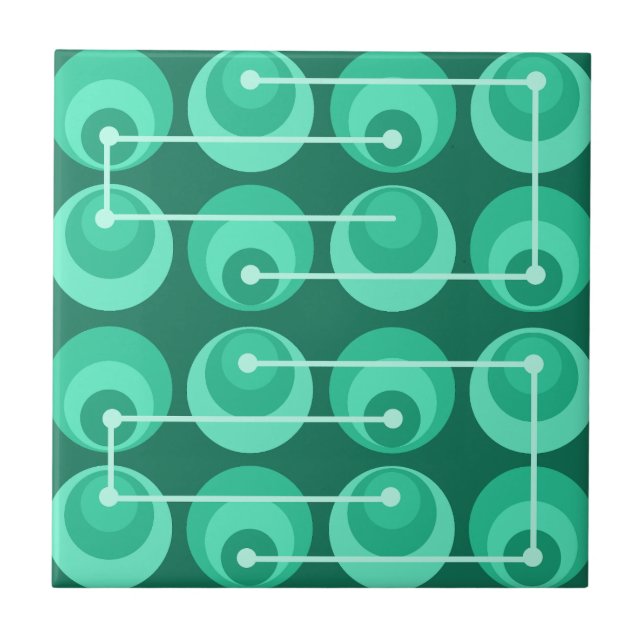 Medel Centres Circles Teal Kakelplatta (Framsidan)