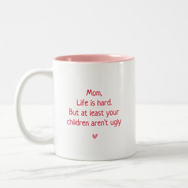 Medel Cute Funny Mug Gift för Mamma Två-Tonad Mugg (Vänster)