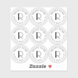 Medel för att bli Mini Monogram-etikett med Bröllo Klistermärken