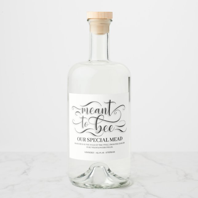 Medel för bin Bröllop Mead - honung Vin Spritflaskor Etikett (Framsida)