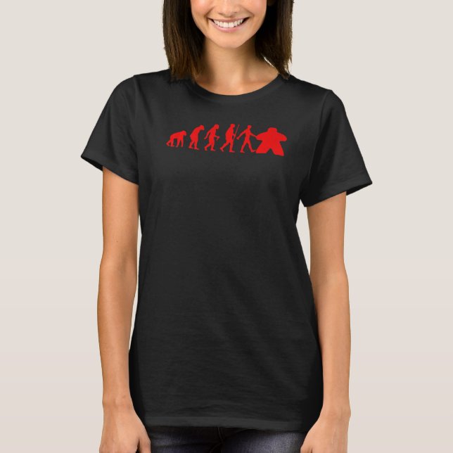 Medel För manar kvinnor Meeple Evolution T Shirt (Framsida)