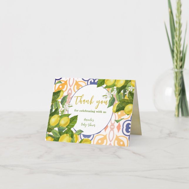 Medel Lemon Main Squeeze Baby Shower Tack Kort (Framsida)