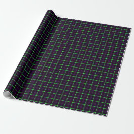 Medel Lila och Neon Grönt Tartan 02 Presentpapper