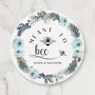 Medel till Bee, Dusty Blue Honungsbröllopsförmån Gåvor Etiketter