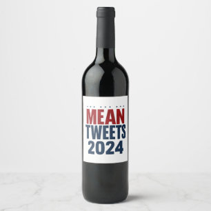 Medel Twitter 2024 Roliga Val Trump  Vinflaska Etikett