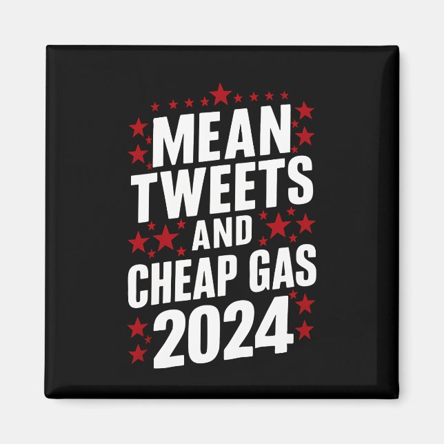 Medel Twitter och billig bensin Donald Trump 2024  Magnet (Framsidan)