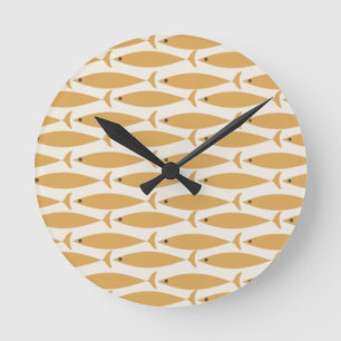 Medelårhundradets moderna minimalistiska fisk Mö Rund Klocka