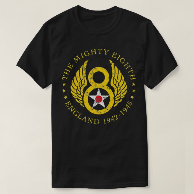 Medelåttonde - åttonde Luft-styrkan USAAF B-17 & B T Shirt (Design framsida)