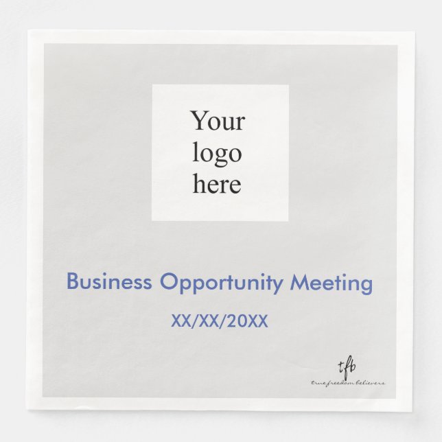 Medelblå och Lt. Grått-Logotyp-in-Person-seminariu Pappersservett (Framsida)