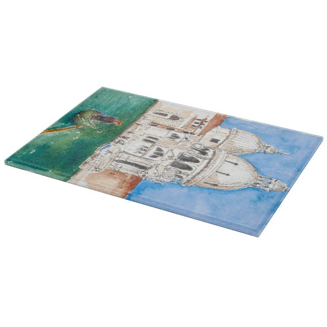 Medeldekorativ Glass skärbräda (Hörn)