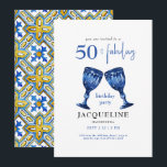 Medelhavet 50 & Fabulous Födelsedagsfest Inbjudningar<br><div class="desc">Medelhavsblått 50 & Fabulous Födelsedagsfest inbjudan. Modern.</div>