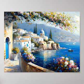Medelhavet Amalfi Kusten Poster