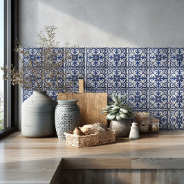 Medelhavet Azulejo Mönster Blå Baksplash Kakelplatta
