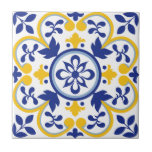 Medelhavet Bloom Kakelplatta<br><div class="desc">Konstruktionen av Medelhavsbloomen strålar ut med vibrerande symmetri, och kombinerar fet marin och solskenande gult i ett stiliserat motiv för blommigten. Elegant och löv-former gör att biet, som är ett prydnadsdjur, ger värme och charm till alla yta. Perfekt för plattor, underlägg och mugg, mönster, är en kanal för den klassiska...</div>