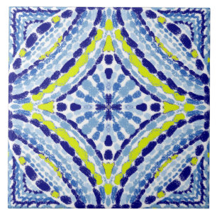 Medelhavet Blue Neon Mosaic-Hand-Paediatric Kakelplatta