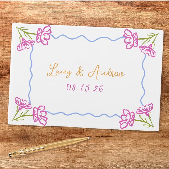 Medelhavet Bougainvillea Italienska Blommigten Brö Gästböcker (A keepsake to cherish! Personalize this Amalfi Coast-inspired guest book for your special day.)