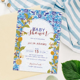 Medelhavet Citron Amalfi Kusten Baby Shower Inbjudningar