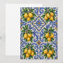 Medelhavet Citron Azulejo Kakel Inbjudningar