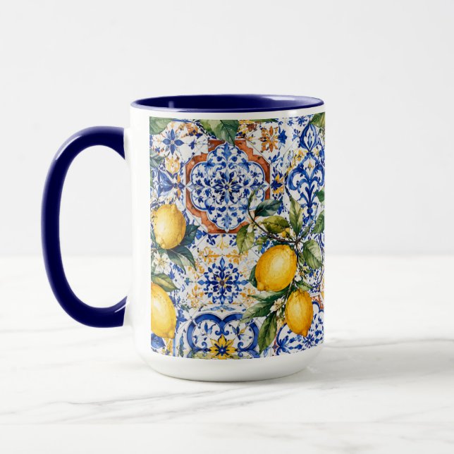 Medelhavet Citron Morgon Kaffemugga Estetik Mugg (Vänster)