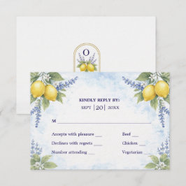 Medelhavet Citrus Botanisk RSVP Bröllops Svar