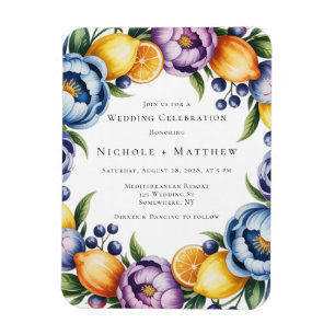 Medelhavet Citrus Bouquet Bröllop Magnet