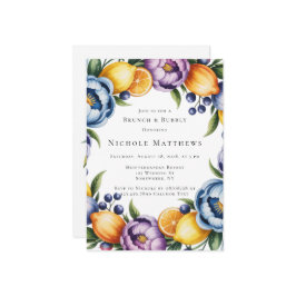 Medelhavet Citrus Bouquet Brunch & Bubly Inbjudningar