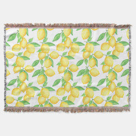 Medelhavet Citrus Citron mönster Filt