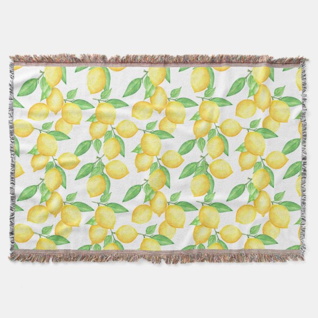 Medelhavet Citrus Citron mönster Filt (Framsidan)