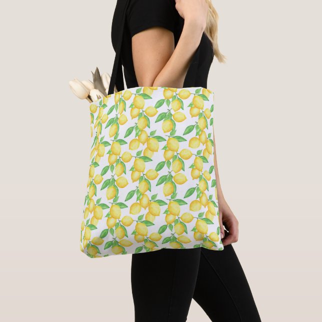 Medelhavet Citrus Citron mönster Tygkasse (Närbild)