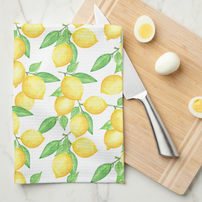 Medelhavet Citrus Citronmönster Kökshandduk (Vikt i Fjärdedel)