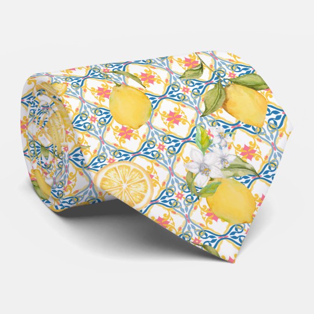 Medelhavet Citrus Citronmönster Slips (Rullad)