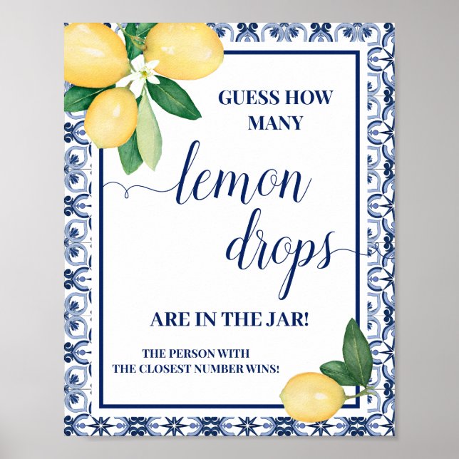 Medelhavet gissar hur många Lemon-droppar spel Poster (Framsidan)
