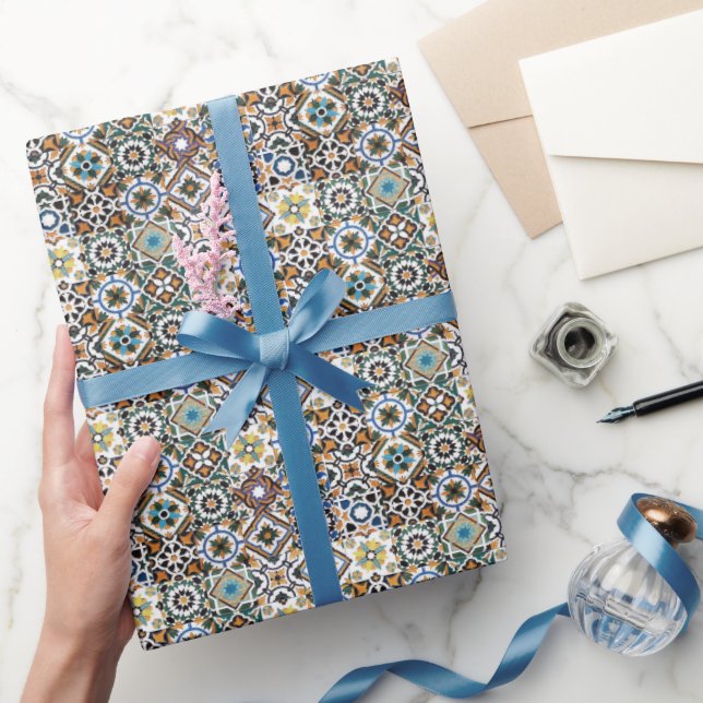 Medelhavet Italien Blå Kakel Bröllopsdusch  Presentpapper (Gifting)