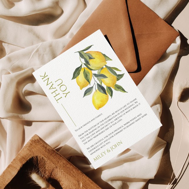 Medelhavet Italien Greece Lemon Vibrant Tack Kort (Skapare uppladdad)