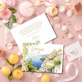 Medelhavet Italien Positano Italiensk Bröllopsfest Tack Kort