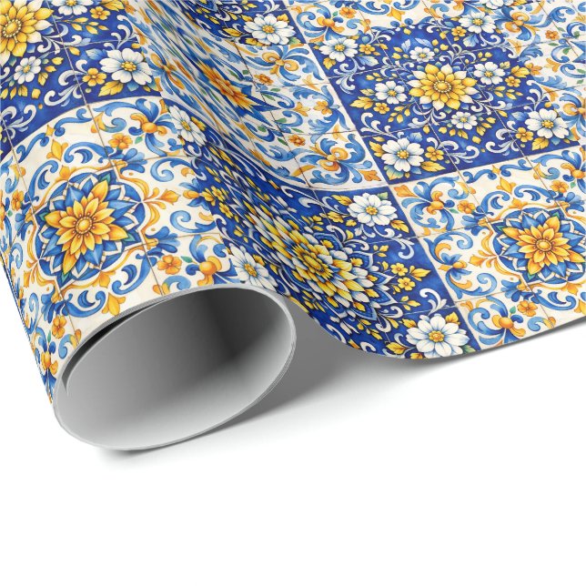 Medelhavet Kakelparti Wrap  Presentpapper (Rullad Hörn)
