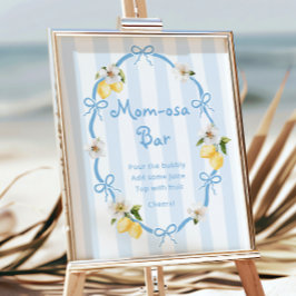 Medelhavet Lemon Blue Bows Momosa Pub Poster