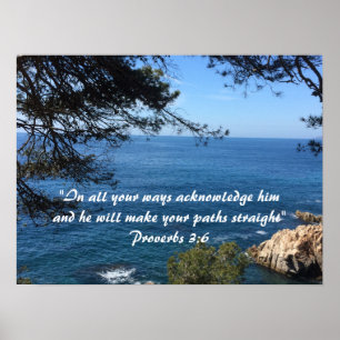 Medelhavet med skript i verse poster
