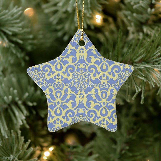Medelhavet Mönster - Blå och Gult Ornament (Träd)