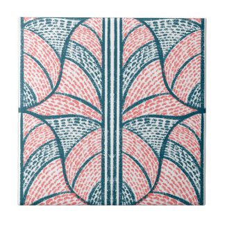 Medelhavet Red and Teal Mosaic Mönster Kakelplatta