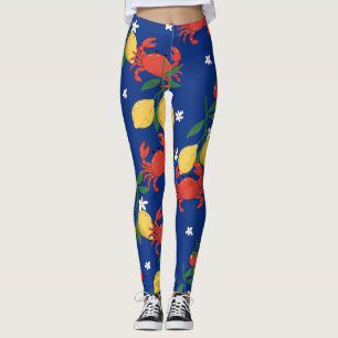 Medelhavet Sjöfodsmarknadsmönster (4) Leggings