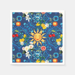 Medelhavet sol,frukter,sommar,citronkonst, pappersservett