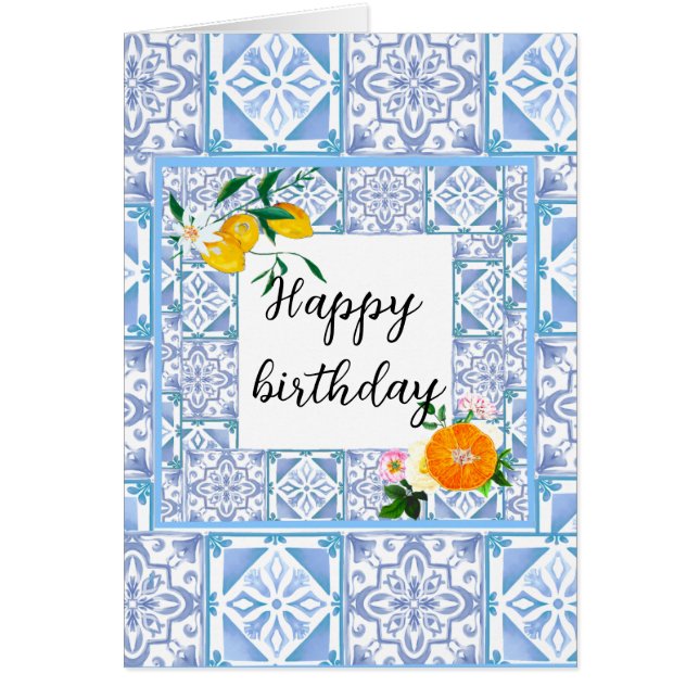 Medelhavet stil,citron,Amalfi stil, OBS Kort (Framsidan)