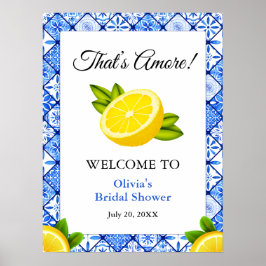 Medelhavet That's Amore Bröllopsdusch Välkommen Poster