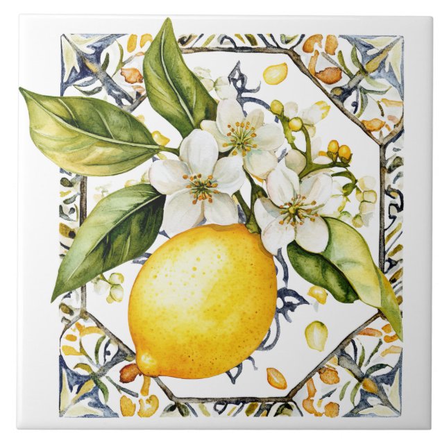 Medelhavet Toscana Lemon Rustik Kakelplatta (Framsidan)