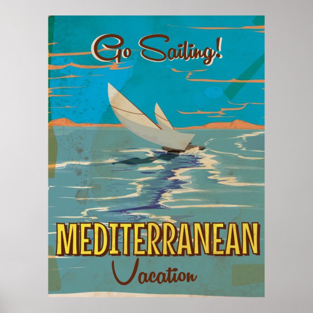 Medelhavet vintage reseaffisch poster (Framsidan)