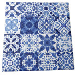 Medelhavets blå vita panel Mönster Kakelplatta<br><div class="desc">Söt indigo Blue och white mönster i vattenfärg. Originalkonst av Nic Squirrell.</div>