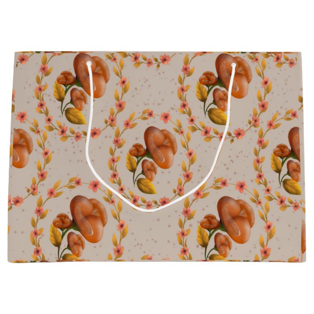 Medelhavets blomsterkransmönster varmt orange fl (Framsidan)