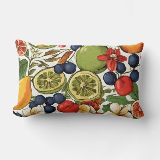 Medelhavets citroner, limefrukter och blommor. Mål Lumbarkudde